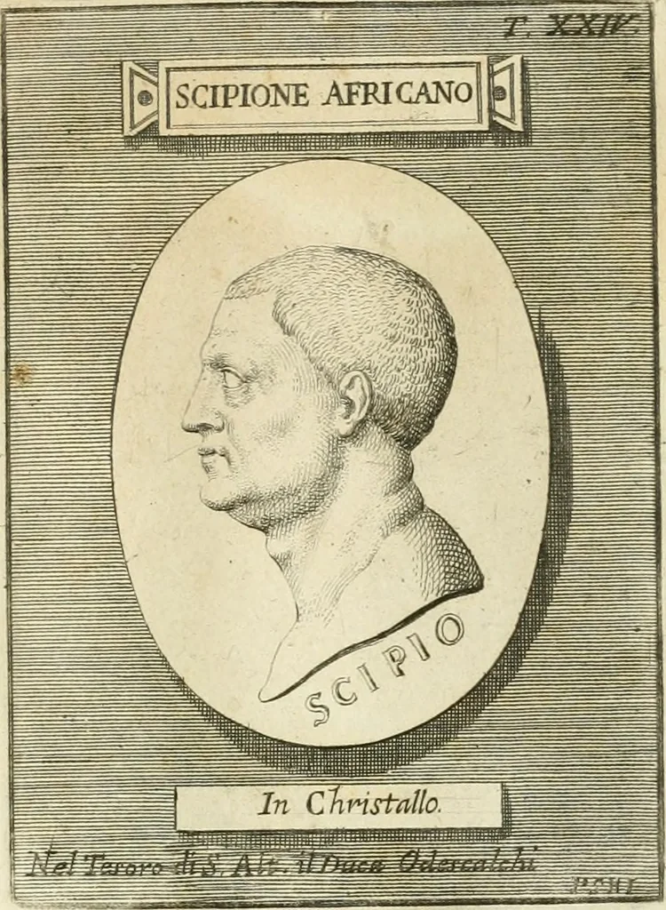 An illustration from Museum Odescalchum, sive, Thesaurus antiquarum gemmarum : cum imaginibus in iisdem insculptis, et iisdem exsculptis, quæ a serenissima Christina svecorum regina collectæ in Museo Odescalcho adservantur, et a Petro Sancte Bartolo quondam incisæ, nunc primum in lucem proferuntur .., 1751, leaf 162