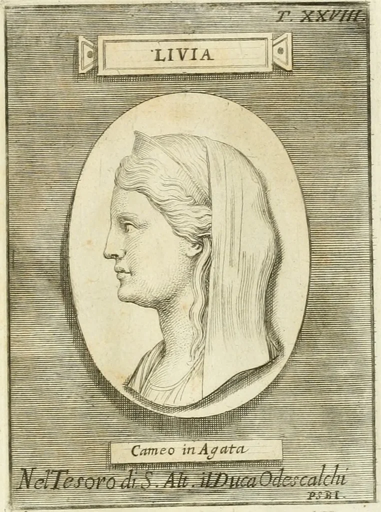 An illustration from Museum Odescalchum, sive, Thesaurus antiquarum gemmarum : cum imaginibus in iisdem insculptis, et iisdem exsculptis, quæ a serenissima Christina svecorum regina collectæ in Museo Odescalcho adservantur, et a Petro Sancte Bartolo quondam incisæ, nunc primum in lucem proferuntur .., 1751, leaf 170