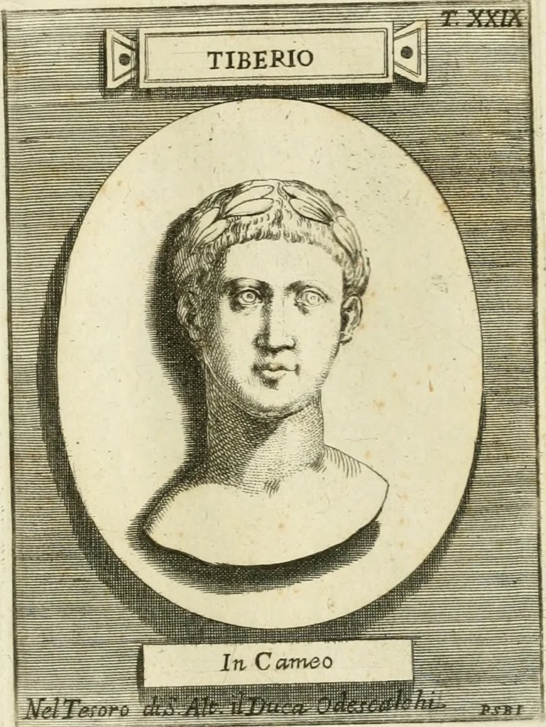 An illustration from Museum Odescalchum, sive, Thesaurus antiquarum gemmarum : cum imaginibus in iisdem insculptis, et iisdem exsculptis, quæ a serenissima Christina svecorum regina collectæ in Museo Odescalcho adservantur, et a Petro Sancte Bartolo quondam incisæ, nunc primum in lucem proferuntur .., 1751, leaf 172