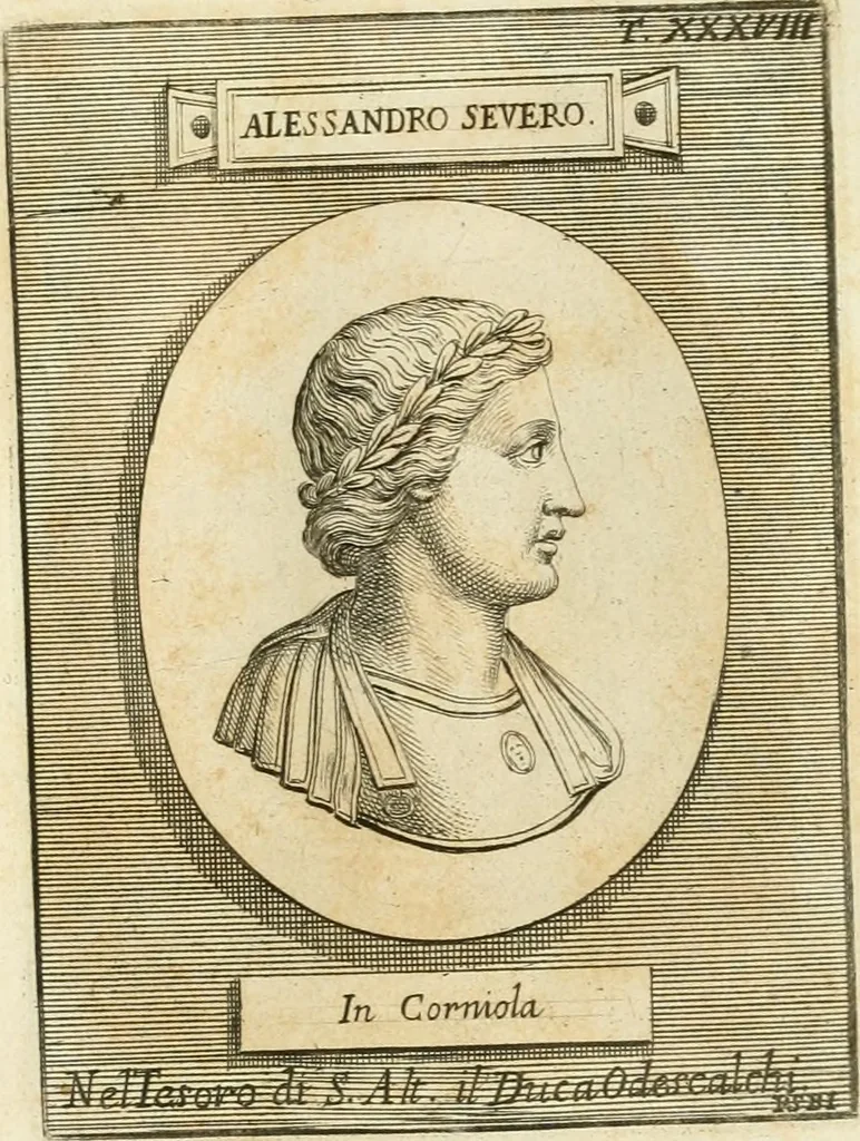 An illustration from Museum Odescalchum, sive, Thesaurus antiquarum gemmarum : cum imaginibus in iisdem insculptis, et iisdem exsculptis, quæ a serenissima Christina svecorum regina collectæ in Museo Odescalcho adservantur, et a Petro Sancte Bartolo quondam incisæ, nunc primum in lucem proferuntur .., 1751, leaf 190