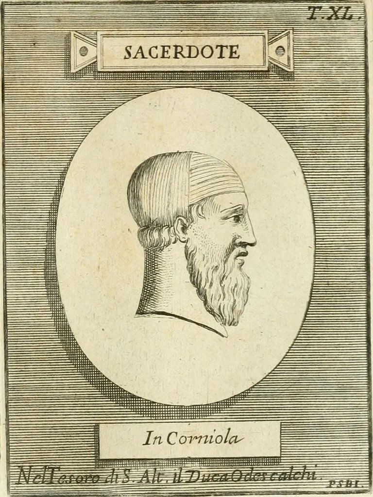 An illustration from Museum Odescalchum, sive, Thesaurus antiquarum gemmarum : cum imaginibus in iisdem insculptis, et iisdem exsculptis, quæ a serenissima Christina svecorum regina collectæ in Museo Odescalcho adservantur, et a Petro Sancte Bartolo quondam incisæ, nunc primum in lucem proferuntur .., 1751, leaf 194