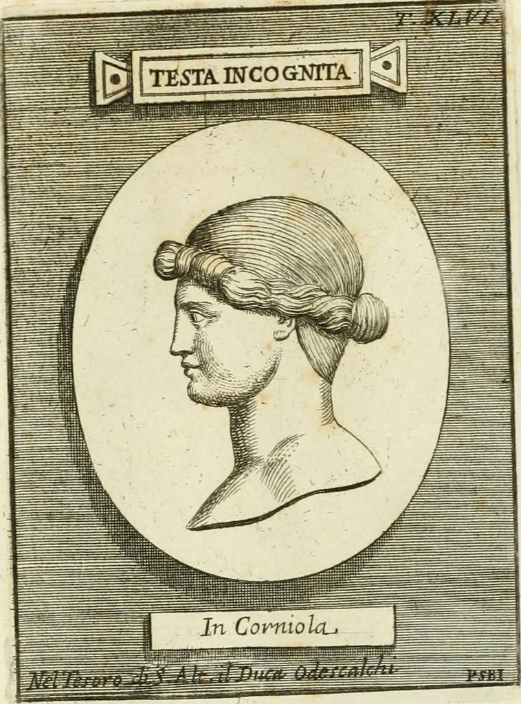 An illustration from Museum Odescalchum, sive, Thesaurus antiquarum gemmarum : cum imaginibus in iisdem insculptis, et iisdem exsculptis, quæ a serenissima Christina svecorum regina collectæ in Museo Odescalcho adservantur, et a Petro Sancte Bartolo quondam incisæ, nunc primum in lucem proferuntur .., 1751, leaf 206