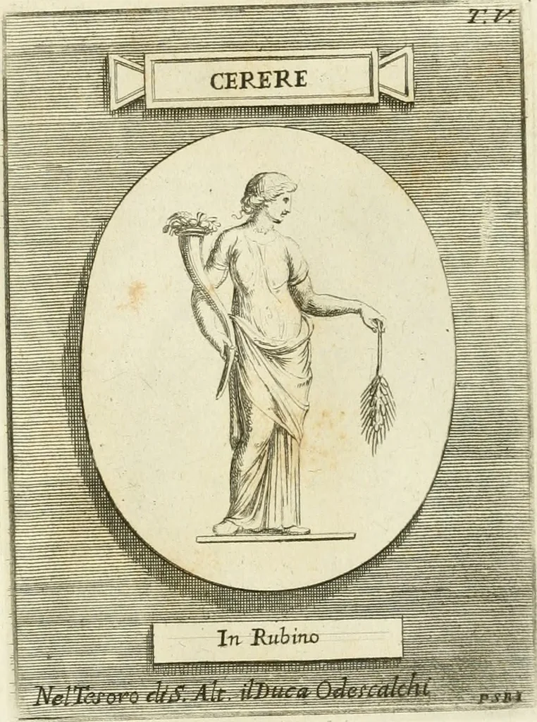 An illustration from Museum Odescalchum, sive, Thesaurus antiquarum gemmarum : cum imaginibus in iisdem insculptis, et iisdem exsculptis, quæ a serenissima Christina svecorum regina collectæ in Museo Odescalcho adservantur, et a Petro Sancte Bartolo quondam incisæ, nunc primum in lucem proferuntur .., 1751, leaf 164