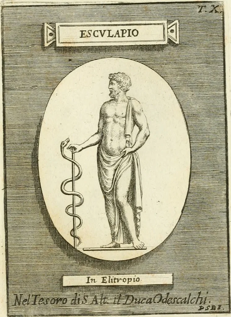 An illustration from Museum Odescalchum, sive, Thesaurus antiquarum gemmarum : cum imaginibus in iisdem insculptis, et iisdem exsculptis, quæ a serenissima Christina svecorum regina collectæ in Museo Odescalcho adservantur, et a Petro Sancte Bartolo quondam incisæ, nunc primum in lucem proferuntur .., 1751, leaf 174
