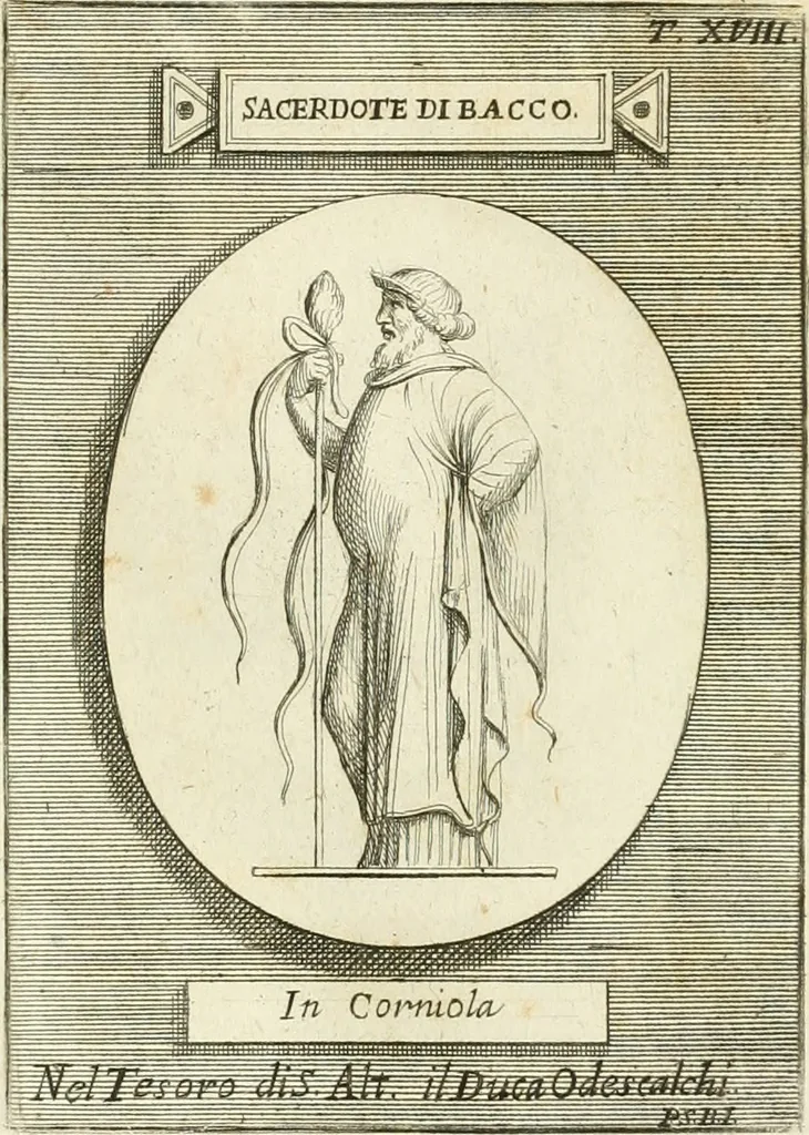 An illustration from Museum Odescalchum, sive, Thesaurus antiquarum gemmarum : cum imaginibus in iisdem insculptis, et iisdem exsculptis, quæ a serenissima Christina svecorum regina collectæ in Museo Odescalcho adservantur, et a Petro Sancte Bartolo quondam incisæ, nunc primum in lucem proferuntur .., 1751, leaf 190