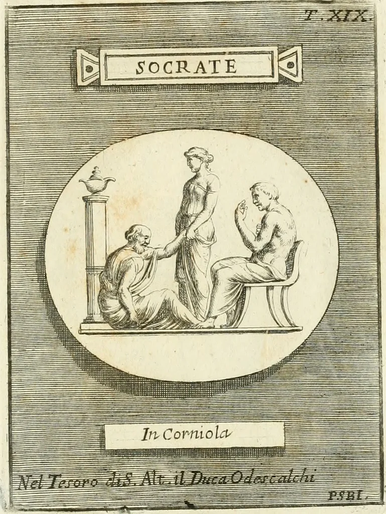 An illustration from Museum Odescalchum, sive, Thesaurus antiquarum gemmarum : cum imaginibus in iisdem insculptis, et iisdem exsculptis, quæ a serenissima Christina svecorum regina collectæ in Museo Odescalcho adservantur, et a Petro Sancte Bartolo quondam incisæ, nunc primum in lucem proferuntur .., 1751, leaf 192