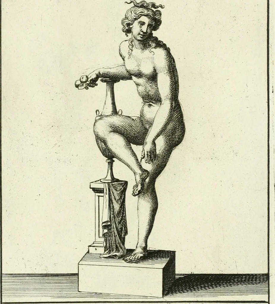 An illustration from Museum Odescalchum, sive, Thesaurus antiquarum gemmarum : cum imaginibus in iisdem insculptis, et iisdem exsculptis, quæ a serenissima Christina svecorum regina collectæ in Museo Odescalcho adservantur, et a Petro Sancte Bartolo quondam incisæ, nunc primum in lucem proferuntur .., 1751, leaf 226