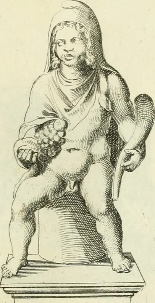 An illustration from Museum Odescalchum, sive, Thesaurus antiquarum gemmarum : cum imaginibus in iisdem insculptis, et iisdem exsculptis, quæ a serenissima Christina svecorum regina collectæ in Museo Odescalcho adservantur, et a Petro Sancte Bartolo quondam incisæ, nunc primum in lucem proferuntur .., 1751, leaf 234