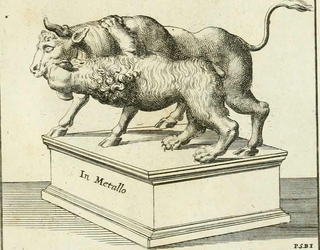 An illustration from Museum Odescalchum, sive, Thesaurus antiquarum gemmarum : cum imaginibus in iisdem insculptis, et iisdem exsculptis, quæ a serenissima Christina svecorum regina collectæ in Museo Odescalcho adservantur, et a Petro Sancte Bartolo quondam incisæ, nunc primum in lucem proferuntur .., 1751, leaf 236