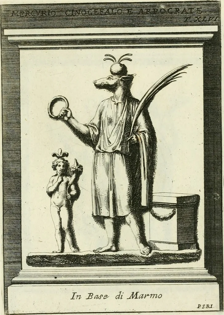 An illustration from Museum Odescalchum, sive, Thesaurus antiquarum gemmarum : cum imaginibus in iisdem insculptis, et iisdem exsculptis, quæ a serenissima Christina svecorum regina collectæ in Museo Odescalcho adservantur, et a Petro Sancte Bartolo quondam incisæ, nunc primum in lucem proferuntur .., 1751, leaf 250