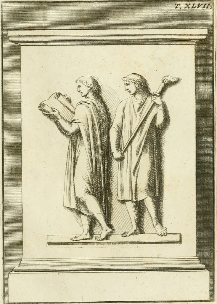 An illustration from Museum Odescalchum, sive, Thesaurus antiquarum gemmarum : cum imaginibus in iisdem insculptis, et iisdem exsculptis, quæ a serenissima Christina svecorum regina collectæ in Museo Odescalcho adservantur, et a Petro Sancte Bartolo quondam incisæ, nunc primum in lucem proferuntur .., 1751, leaf 252