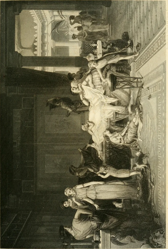 An illustration from Museum of antiquity : a description of ancient life : the employments, amusements, customs and habits, the cities, palaces, monuments and tombs, the literature and fine arts of 3,000 years ago, 1882, leaf 126