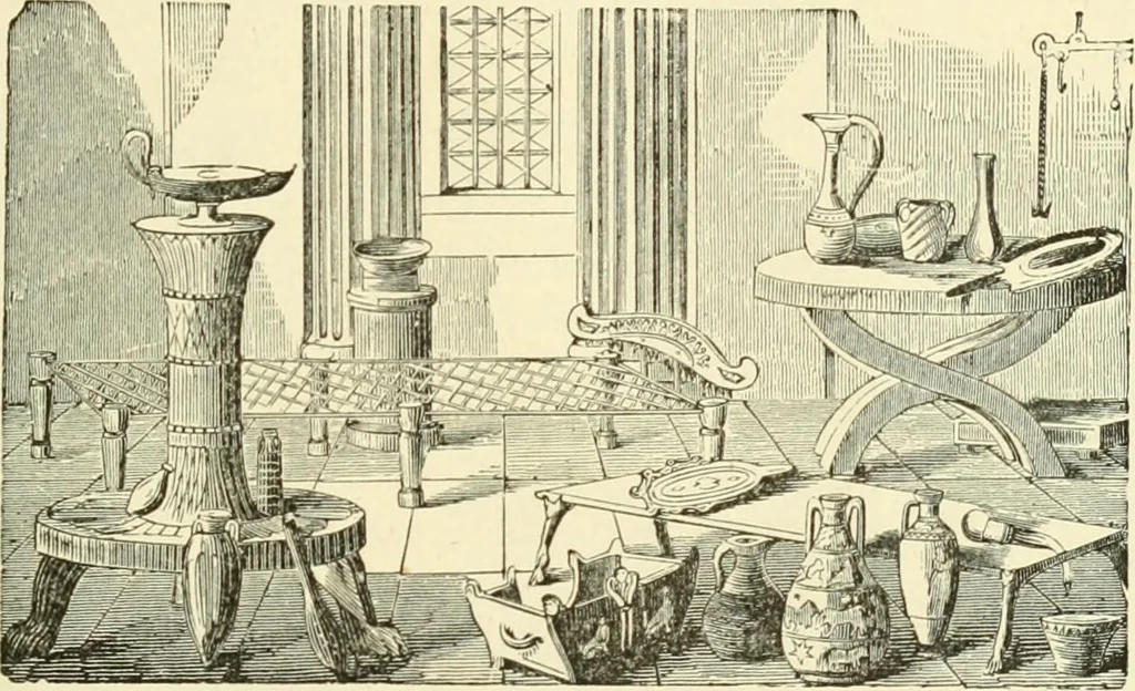 An illustration from Museum of antiquity : a description of ancient life : the employments, amusements, customs and habits, the cities, palaces, monuments and tombs, the literature and fine arts of 3,000 years ago, 1882, leaf 132