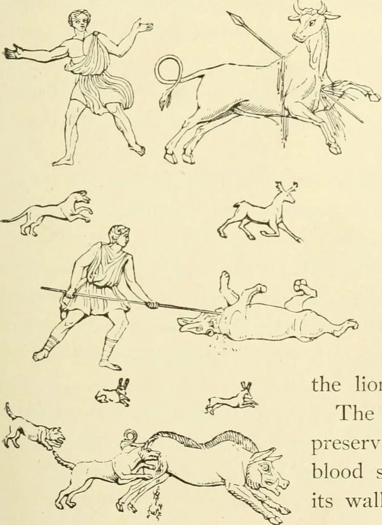 An illustration from Museum of antiquity : a description of ancient life : the employments, amusements, customs and habits, the cities, palaces, monuments and tombs, the literature and fine arts of 3,000 years ago, 1882, leaf 156