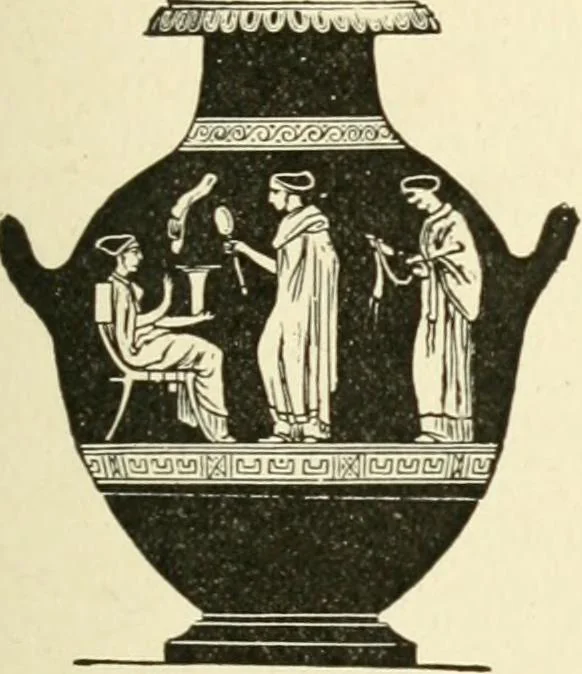 An illustration from Museum of antiquity : a description of ancient life : the employments, amusements, customs and habits, the cities, palaces, monuments and tombs, the literature and fine arts of 3,000 years ago, 1882, leaf 348