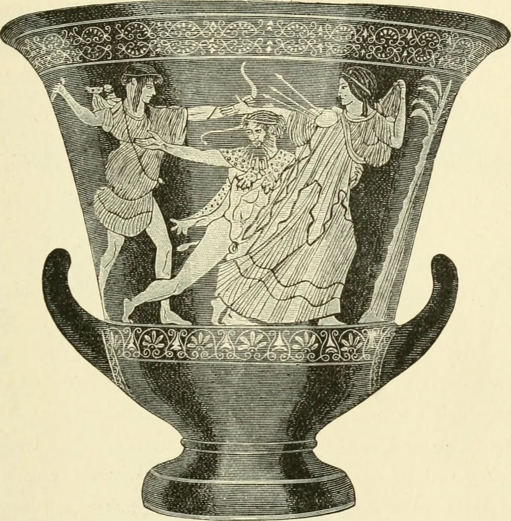 An illustration from Museum of antiquity : a description of ancient life : the employments, amusements, customs and habits, the cities, palaces, monuments and tombs, the literature and fine arts of 3,000 years ago, 1882, leaf 356