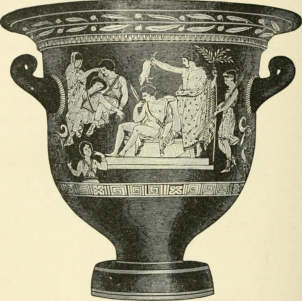 An illustration from Museum of antiquity : a description of ancient life : the employments, amusements, customs and habits, the cities, palaces, monuments and tombs, the literature and fine arts of 3,000 years ago, 1882, leaf 357