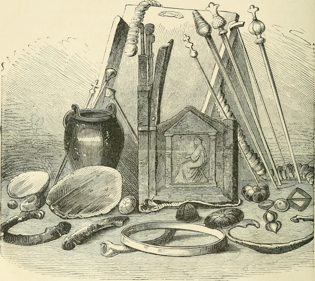 An illustration from Museum of antiquity : a description of ancient life : the employments, amusements, customs and habits, the cities, palaces, monuments and tombs, the literature and fine arts of 3,000 years ago, 1882, leaf 83
