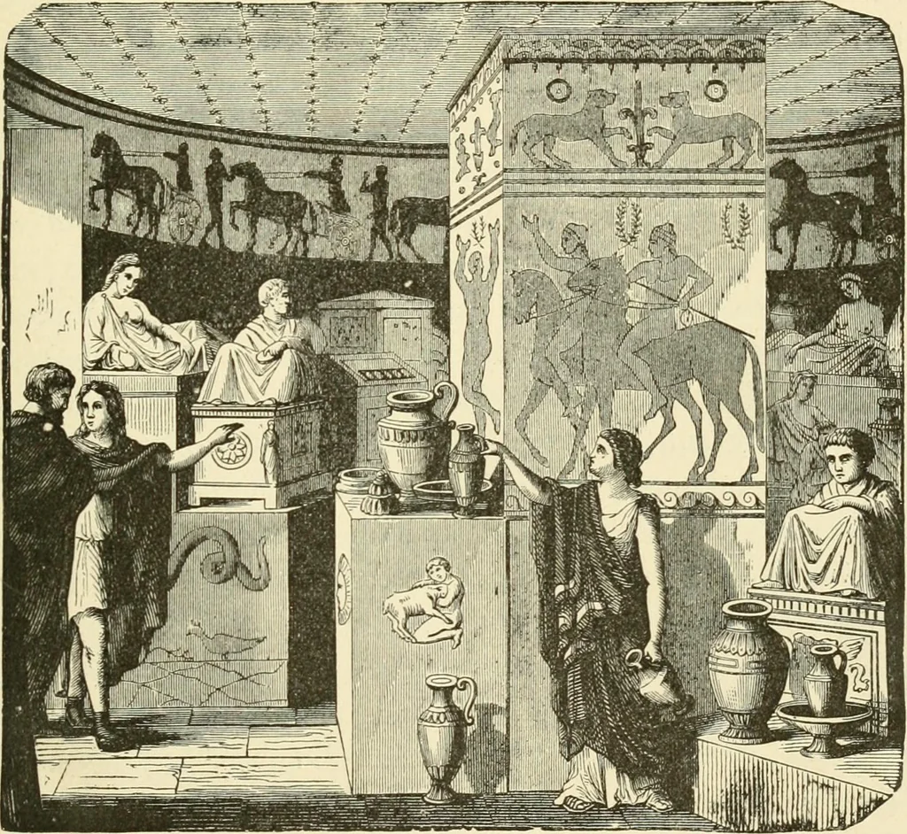 An illustration from Museum of antiquity : a description of ancient life : the employments, amusements, customs and habits, the cities, palaces, monuments and tombs, the literature and fine arts of 3,000 years ago, 1882, leaf 886