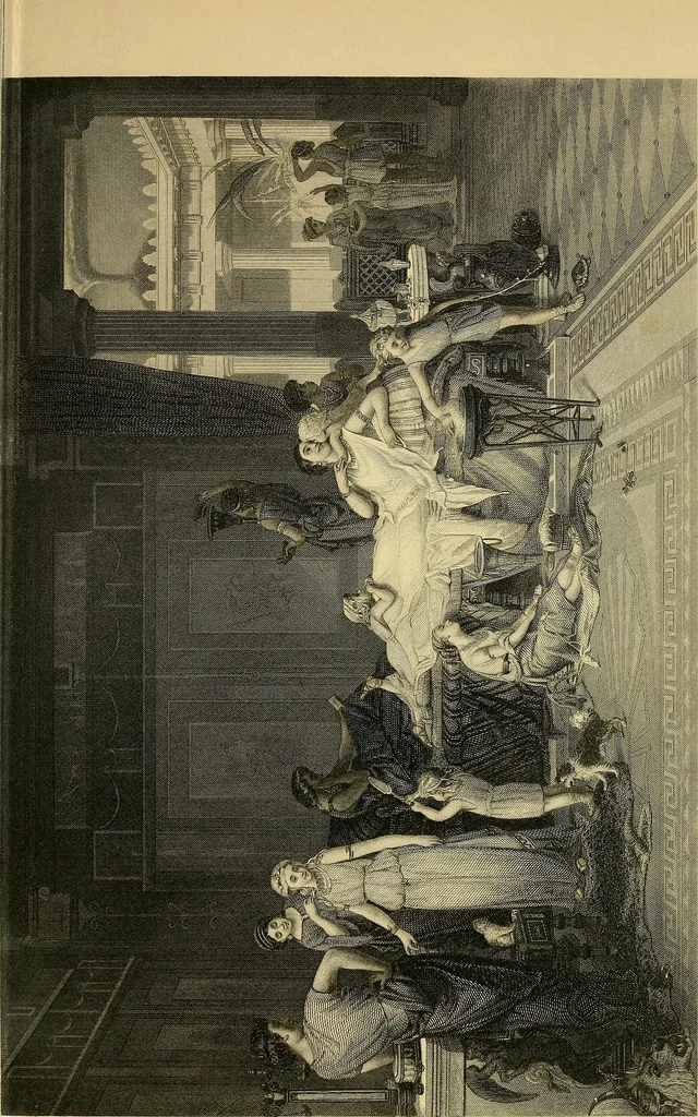 An illustration from Museum of antiquity; a description of ancient life: the employments, amusements, customs and habits, the cities, palaces, monuments and tombs, the literature and fine arts of 3,000 years ago, 1883, leaf 120