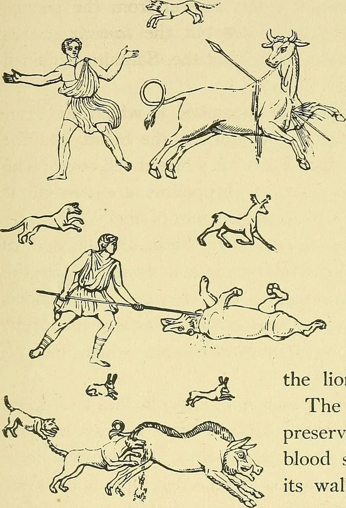 An illustration from Museum of antiquity; a description of ancient life: the employments, amusements, customs and habits, the cities, palaces, monuments and tombs, the literature and fine arts of 3,000 years ago, 1883, leaf 150