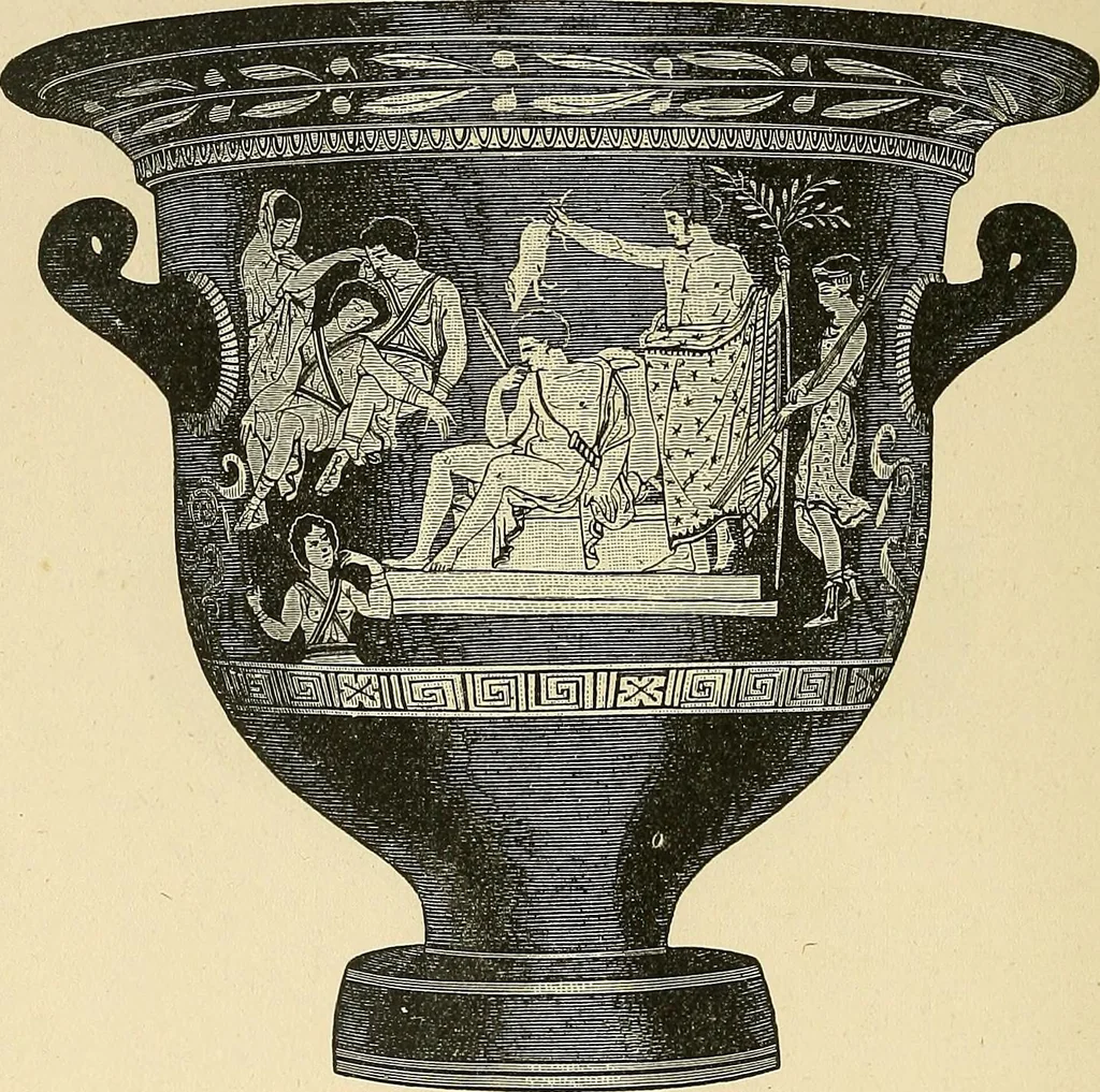 An illustration from Museum of antiquity; a description of ancient life: the employments, amusements, customs and habits, the cities, palaces, monuments and tombs, the literature and fine arts of 3,000 years ago, 1883, leaf 351