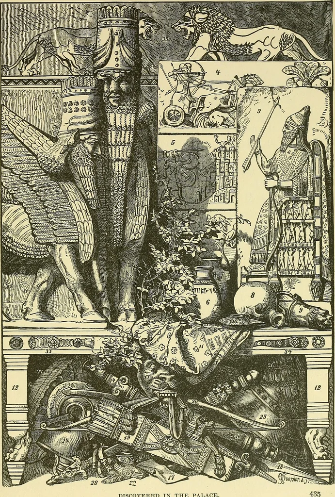 An illustration from Museum of antiquity; a description of ancient life: the employments, amusements, customs and habits, the cities, palaces, monuments and tombs, the literature and fine arts of 3,000 years ago, 1883, leaf 456
