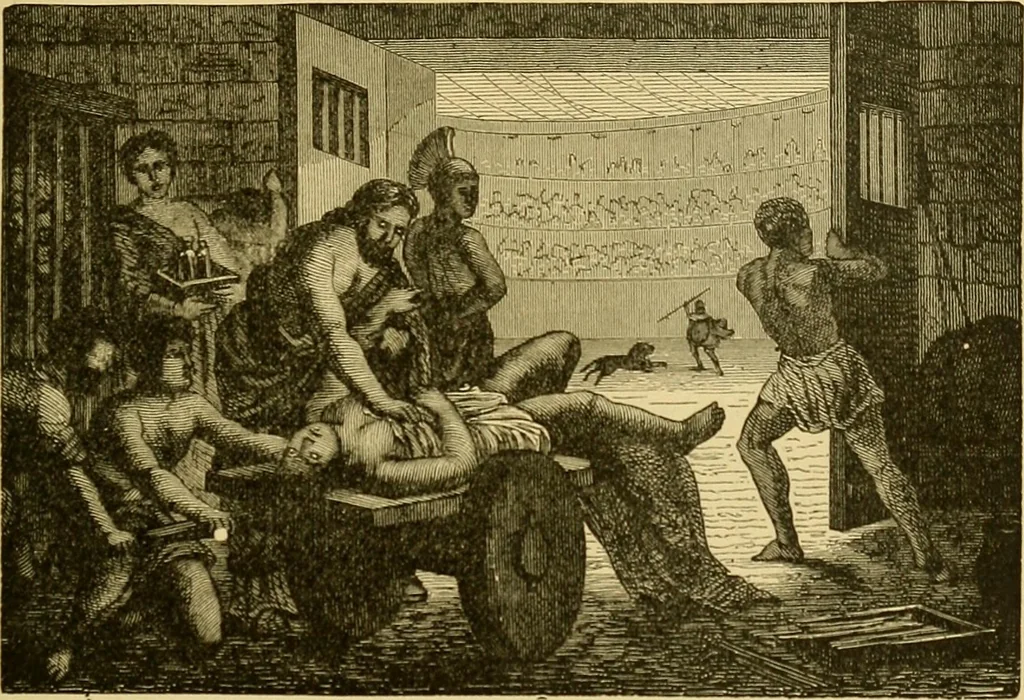 An illustration from Museum of antiquity; a description of ancient life: the employments, amusements, customs and habits, the cities, places, monuments and tombs, the literature and fine arts of 3,000 years ago, 1882, leaf 144