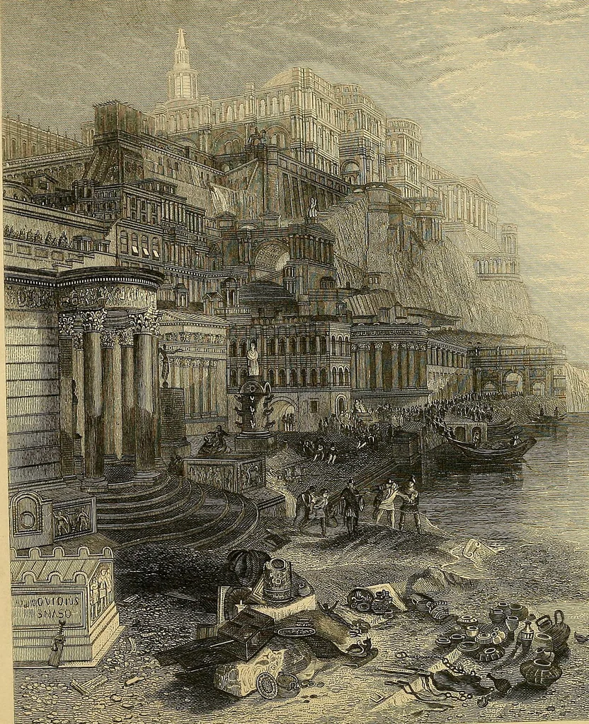An illustration from Museum of antiquity; a description of ancient life: the employments, amusements, customs and habits, the cities, places, monuments and tombs, the literature and fine arts of 3,000 years ago, 1882, leaf 7