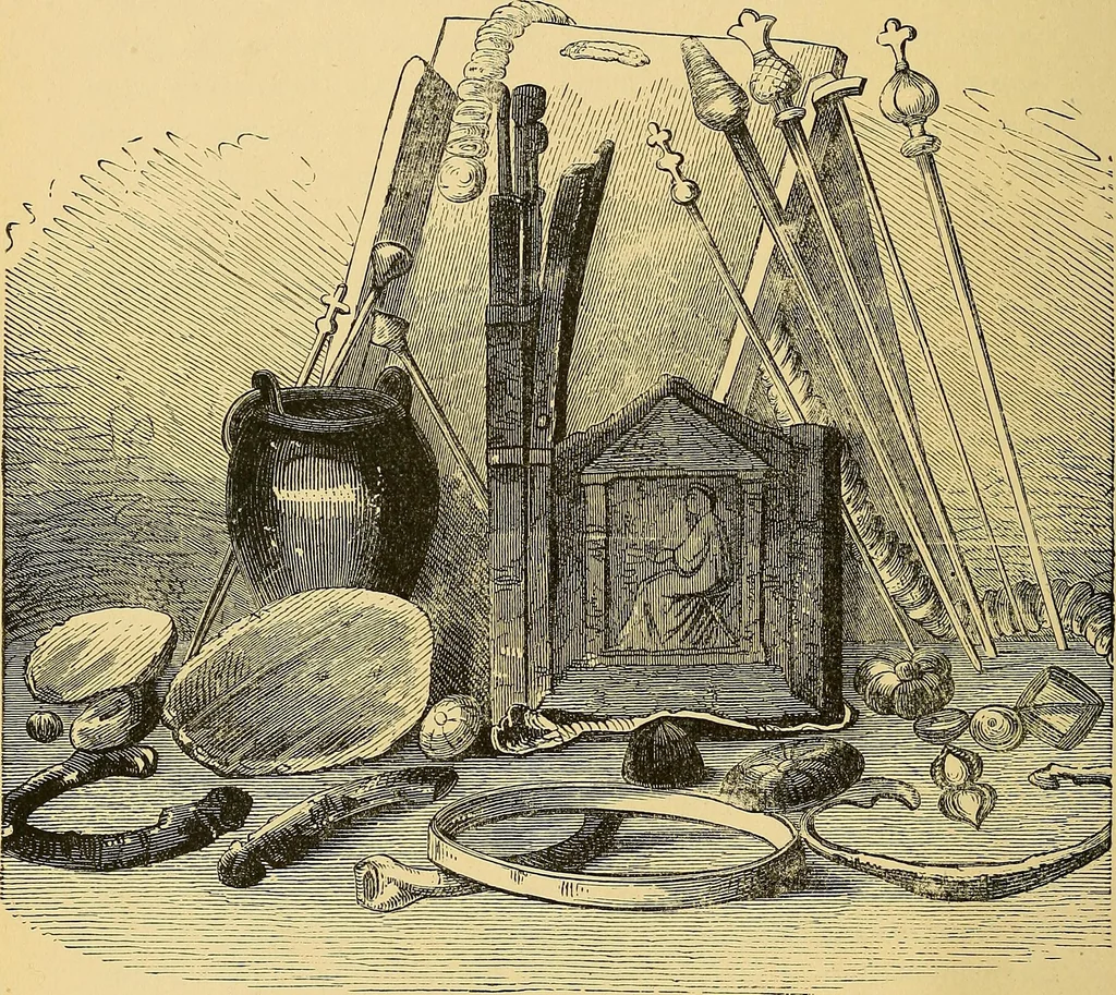 An illustration from Museum of antiquity; a description of ancient life: the employments, amusements, customs and habits, the cities, places, monuments and tombs, the literature and fine arts of 3,000 years ago, 1882, leaf 79
