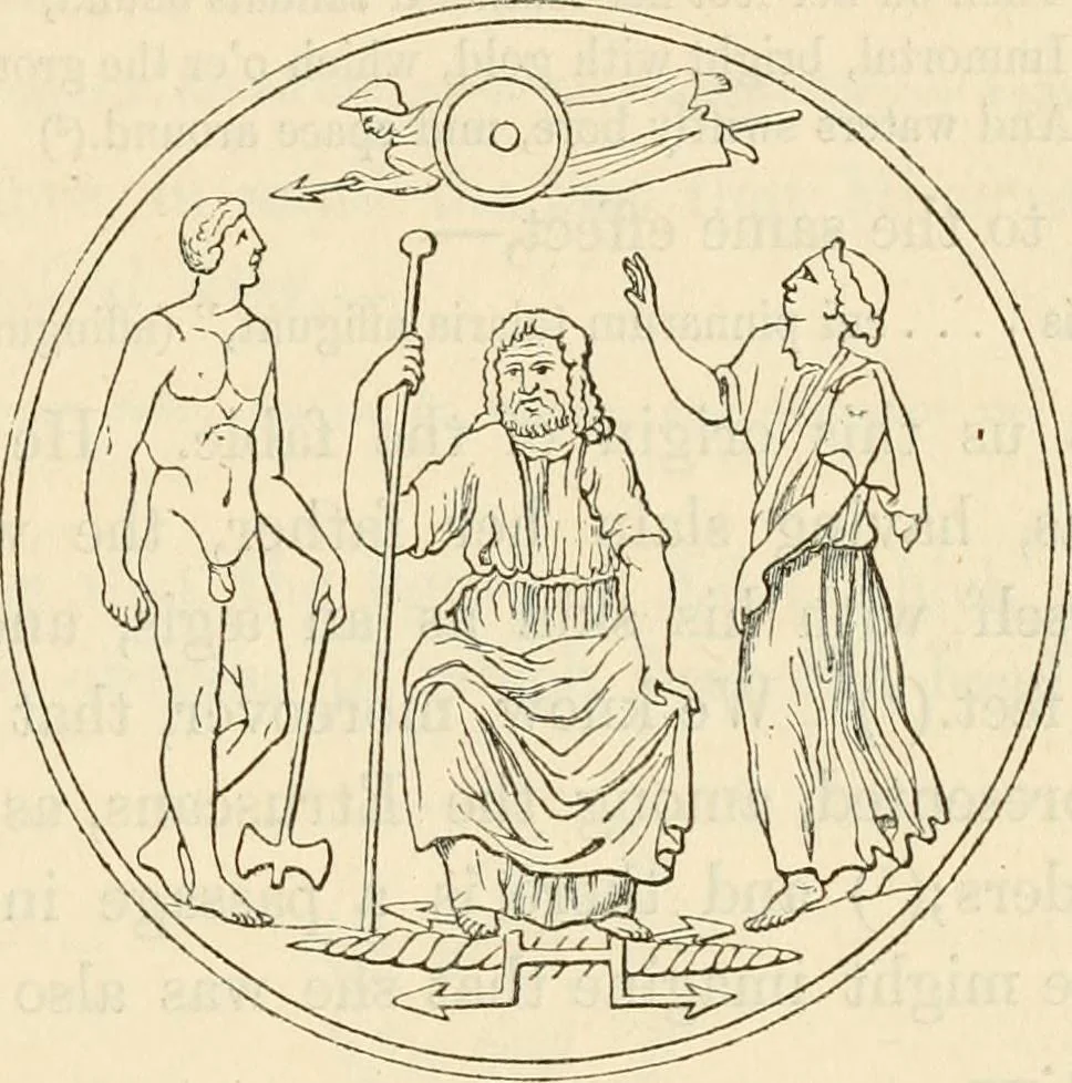 An illustration from The museum of classical antiquities : being a series of essays on ancient art, 1860, leaf 418