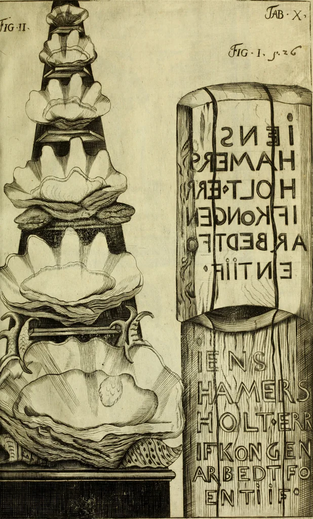 An illustration from Museum regium, seu, Catalogus rerum tam naturalium, quam artificialium, quae in basilica bibliothecae augustissimi Daniae Norvegiaeq[ue] monarchae Christiani Quinti, Hafniae asservantur, 1696, leaf 238
