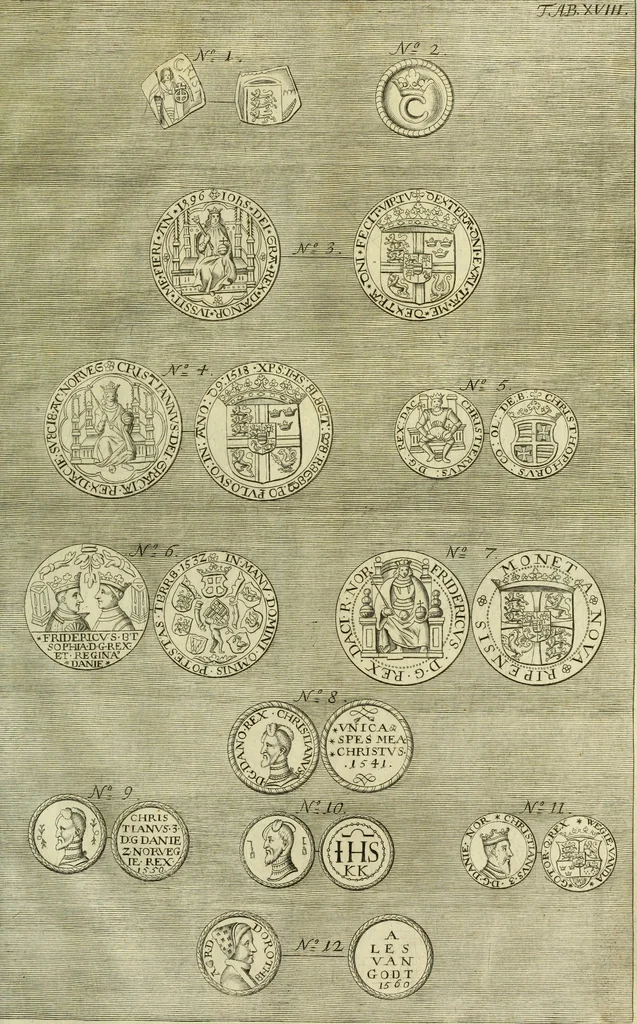 An illustration from Museum regium, seu, Catalogus rerum tam naturalium, quam artificialium, quae in basilica bibliothecae augustissimi Daniae Norvegiaeq[ue] monarchae Christiani Quinti, Hafniae asservantur, 1696, leaf 254