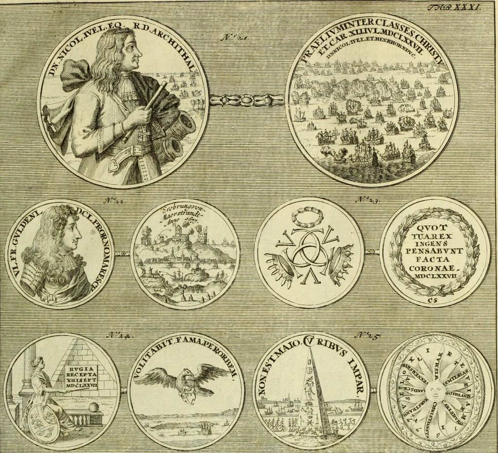 An illustration from Museum regium, seu, Catalogus rerum tam naturalium, quam artificialium, quae in basilica bibliothecae augustissimi Daniae Norvegiaeq[ue] monarchae Christiani Quinti, Hafniae asservantur, 1696, leaf 280