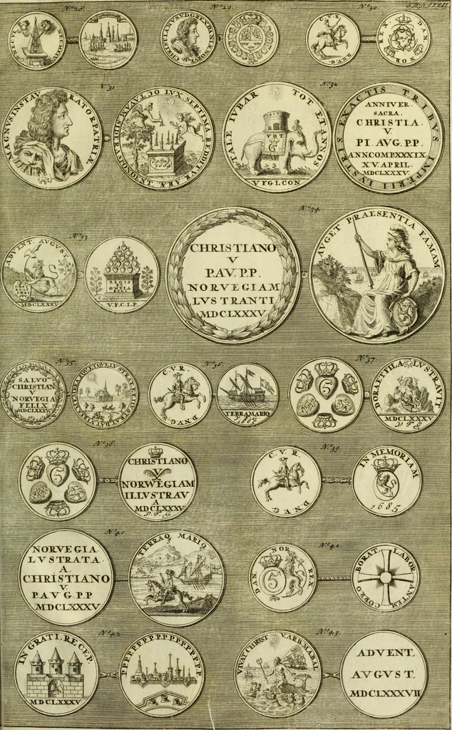 An illustration from Museum regium, seu, Catalogus rerum tam naturalium, quam artificialium, quae in basilica bibliothecae augustissimi Daniae Norvegiaeq[ue] monarchae Christiani Quinti, Hafniae asservantur, 1696, leaf 282
