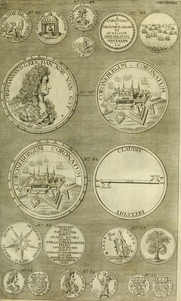 An illustration from Museum regium, seu, Catalogus rerum tam naturalium, quam artificialium, quae in basilica bibliothecae augustissimi Daniae Norvegiaeq[ue] monarchae Christiani Quinti, Hafniae asservantur, 1696, leaf 284