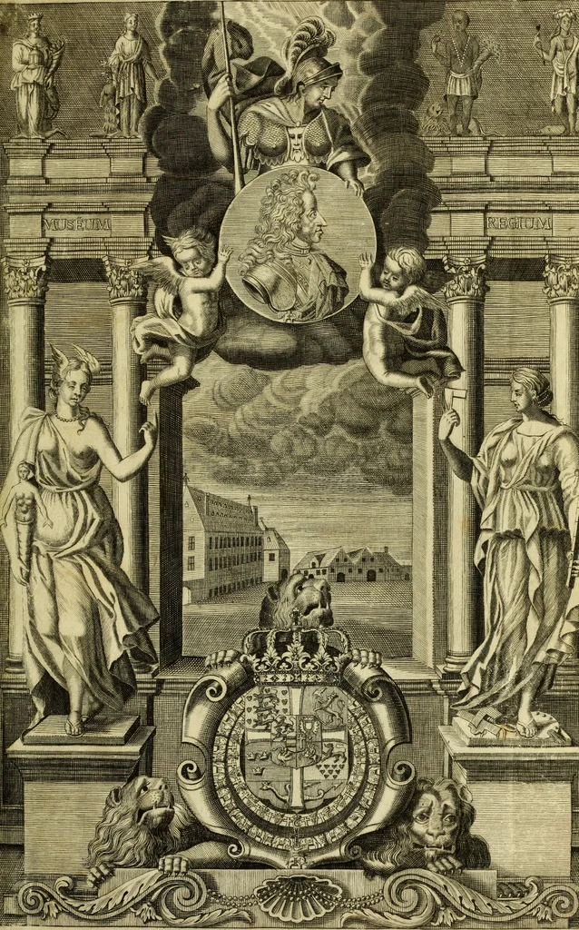 An illustration from Museum regium, seu, Catalogus rerum tam naturalium, quam artificialium, quae in basilica bibliothecae augustissimi Daniae Norvegiaeq[ue] monarchae Christiani Quinti, Hafniae asservantur, 1696, leaf 4