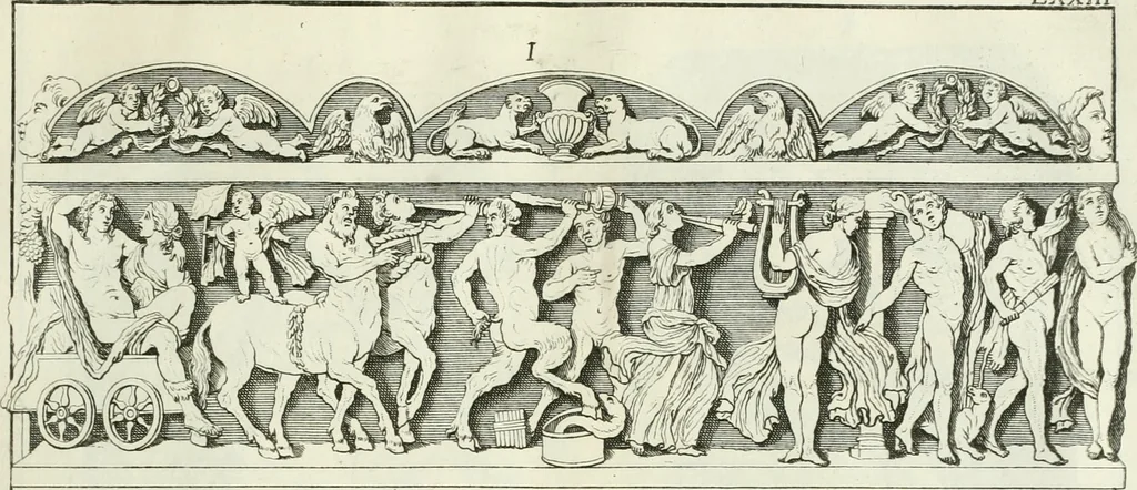 An illustration from Museum veronense, hoc est, Antiquarum inscriptionum atque anaglyphorum collectio : cui Taurinensis adiungitur et Vindobonensis : accedunt monumenta id genus plurima nondum vulgata, et ubicumque collecta, 1749, leaf 108