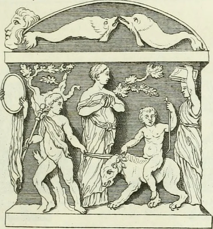 An illustration from Museum veronense, hoc est, Antiquarum inscriptionum atque anaglyphorum collectio : cui Taurinensis adiungitur et Vindobonensis : accedunt monumenta id genus plurima nondum vulgata, et ubicumque collecta, 1749, leaf 108