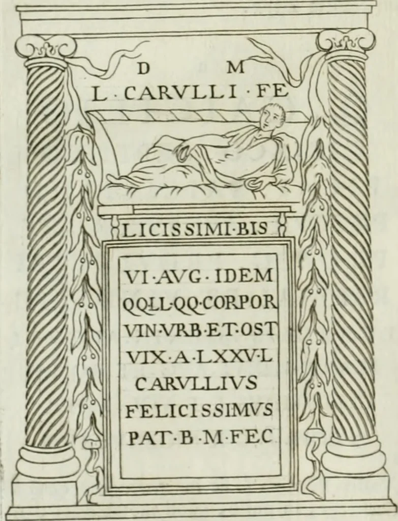 An illustration from Museum veronense, hoc est, Antiquarum inscriptionum atque anaglyphorum collectio : cui Taurinensis adiungitur et Vindobonensis : accedunt monumenta id genus plurima nondum vulgata, et ubicumque collecta, 1749, leaf 149