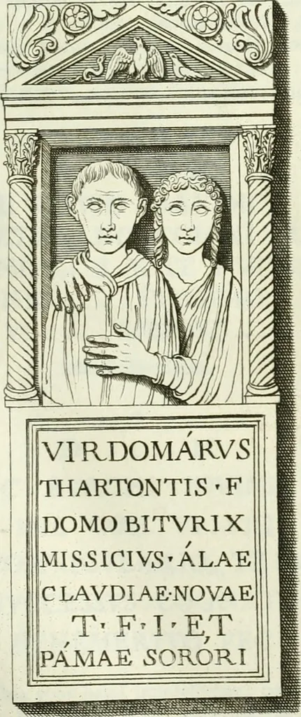 An illustration from Museum veronense, hoc est, Antiquarum inscriptionum atque anaglyphorum collectio : cui Taurinensis adiungitur et Vindobonensis : accedunt monumenta id genus plurima nondum vulgata, et ubicumque collecta, 1749, leaf 156