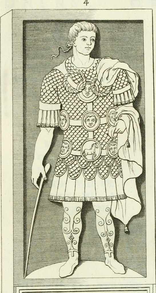 An illustration from Museum veronense, hoc est, Antiquarum inscriptionum atque anaglyphorum collectio : cui Taurinensis adiungitur et Vindobonensis : accedunt monumenta id genus plurima nondum vulgata, et ubicumque collecta, 1749, leaf 156