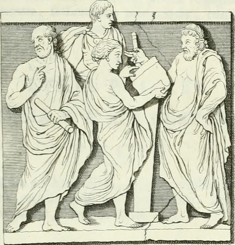 An illustration from Museum veronense, hoc est, Antiquarum inscriptionum atque anaglyphorum collectio : cui Taurinensis adiungitur et Vindobonensis : accedunt monumenta id genus plurima nondum vulgata, et ubicumque collecta, 1749, leaf 162