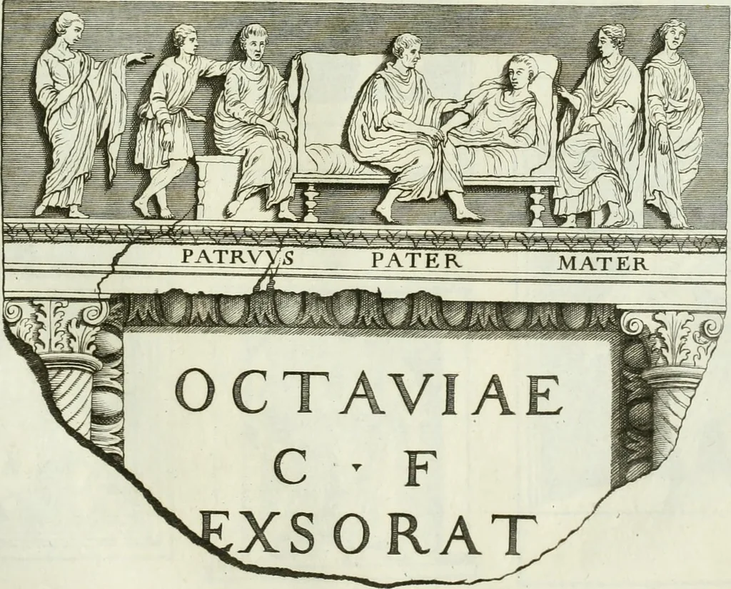 An illustration from Museum veronense, hoc est, Antiquarum inscriptionum atque anaglyphorum collectio : cui Taurinensis adiungitur et Vindobonensis : accedunt monumenta id genus plurima nondum vulgata, et ubicumque collecta, 1749, leaf 174