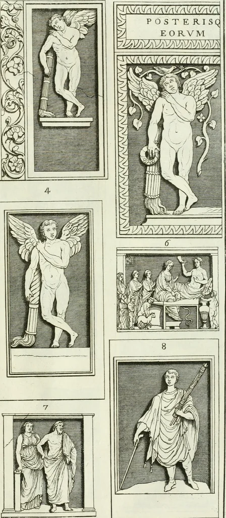 An illustration from Museum veronense, hoc est, Antiquarum inscriptionum atque anaglyphorum collectio : cui Taurinensis adiungitur et Vindobonensis : accedunt monumenta id genus plurima nondum vulgata, et ubicumque collecta, 1749, leaf 176
