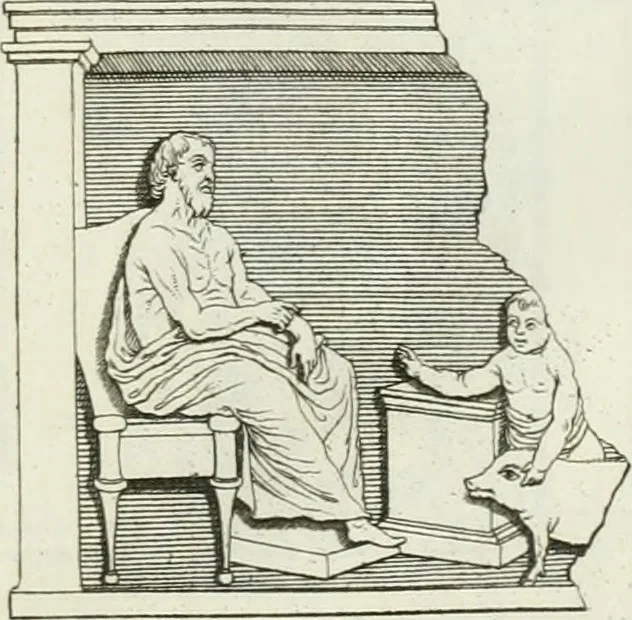 An illustration from Museum veronense, hoc est, Antiquarum inscriptionum atque anaglyphorum collectio : cui Taurinensis adiungitur et Vindobonensis : accedunt monumenta id genus plurima nondum vulgata, et ubicumque collecta, 1749, leaf 178