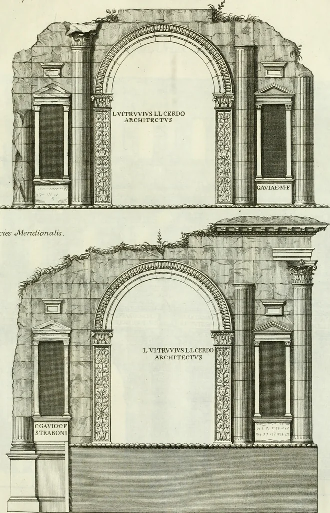 An illustration from Museum veronense, hoc est, Antiquarum inscriptionum atque anaglyphorum collectio : cui Taurinensis adiungitur et Vindobonensis : accedunt monumenta id genus plurima nondum vulgata, et ubicumque collecta, 1749, leaf 232