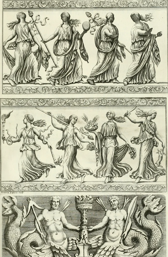 An illustration from Museum veronense, hoc est, Antiquarum inscriptionum atque anaglyphorum collectio : cui Taurinensis adiungitur et Vindobonensis : accedunt monumenta id genus plurima nondum vulgata, et ubicumque collecta, 1749, leaf 256