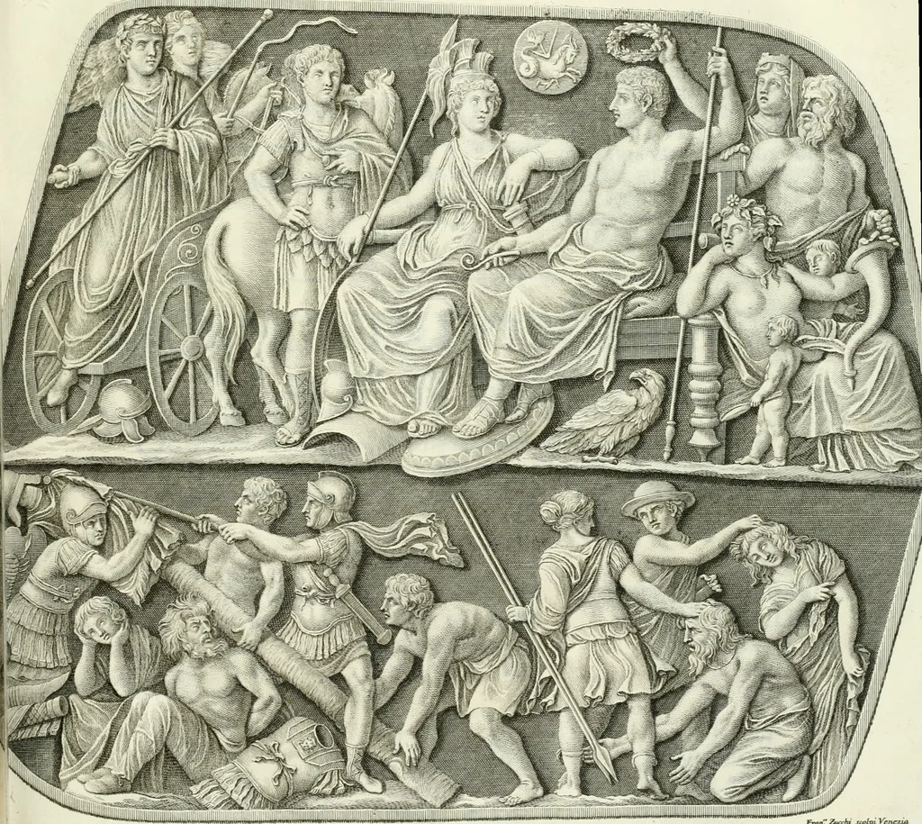 An illustration from Museum veronense, hoc est, Antiquarum inscriptionum atque anaglyphorum collectio : cui Taurinensis adiungitur et Vindobonensis : accedunt monumenta id genus plurima nondum vulgata, et ubicumque collecta, 1749, leaf 284