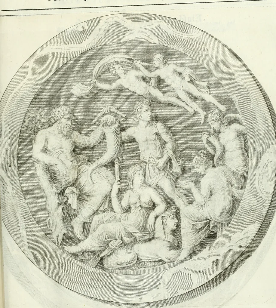 An illustration from Museum veronense, hoc est, Antiquarum inscriptionum atque anaglyphorum collectio : cui Taurinensis adiungitur et Vindobonensis : accedunt monumenta id genus plurima nondum vulgata, et ubicumque collecta, 1749, leaf 394